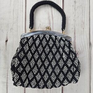 Vintage Conmar Handmade Beaded Clutch Handbag Purse